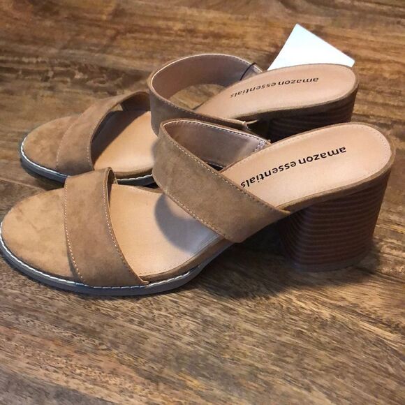 Amazon Essential Slip on PU Suede Sandals camel - Picture 4 of 7
